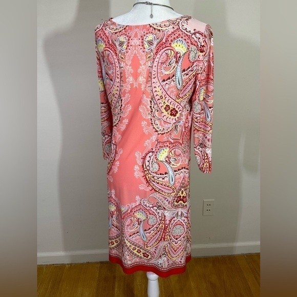 London Times dress sz 10 beautiful print that reminds me of a silky scarf - Picture 3 of 13